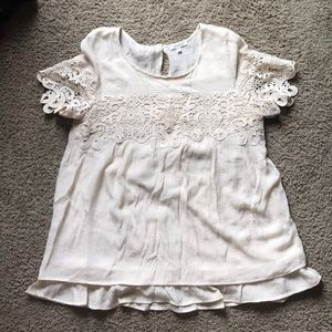 Ivory lace sleeve top